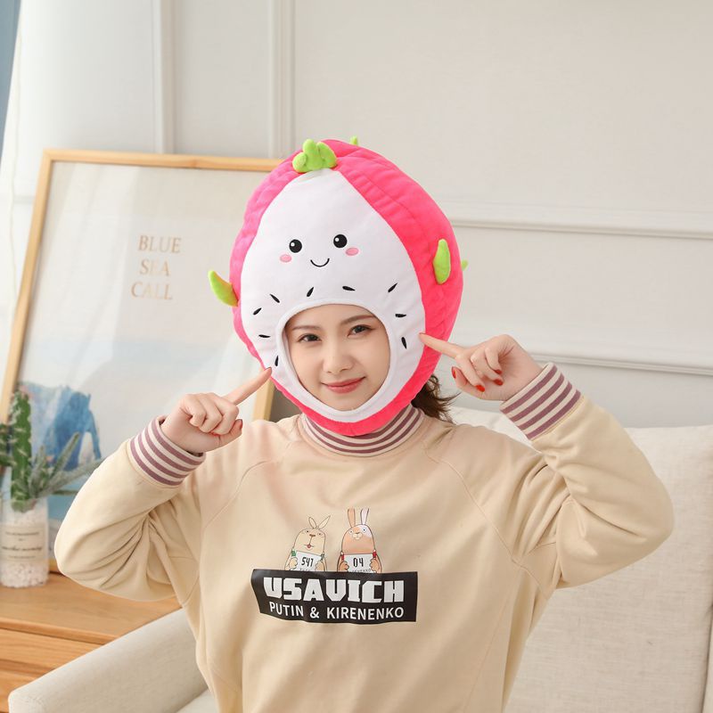 Siy7 Trái Cây Sang Trọng Mũ Đào Chuối Cam Cosplay Sang Trọng Mũ Đồ Chơi Búp Bê Nhồi Bông Quà Tặng Cho Trẻ Em Cô Gái Dễ Thương Photo Pro