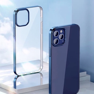 Ốp Iphone mạ Crom viền xanh lưng trong chống ố cho Iphone 12/pro/promax/13/pro/promax/14plus/pro/promax