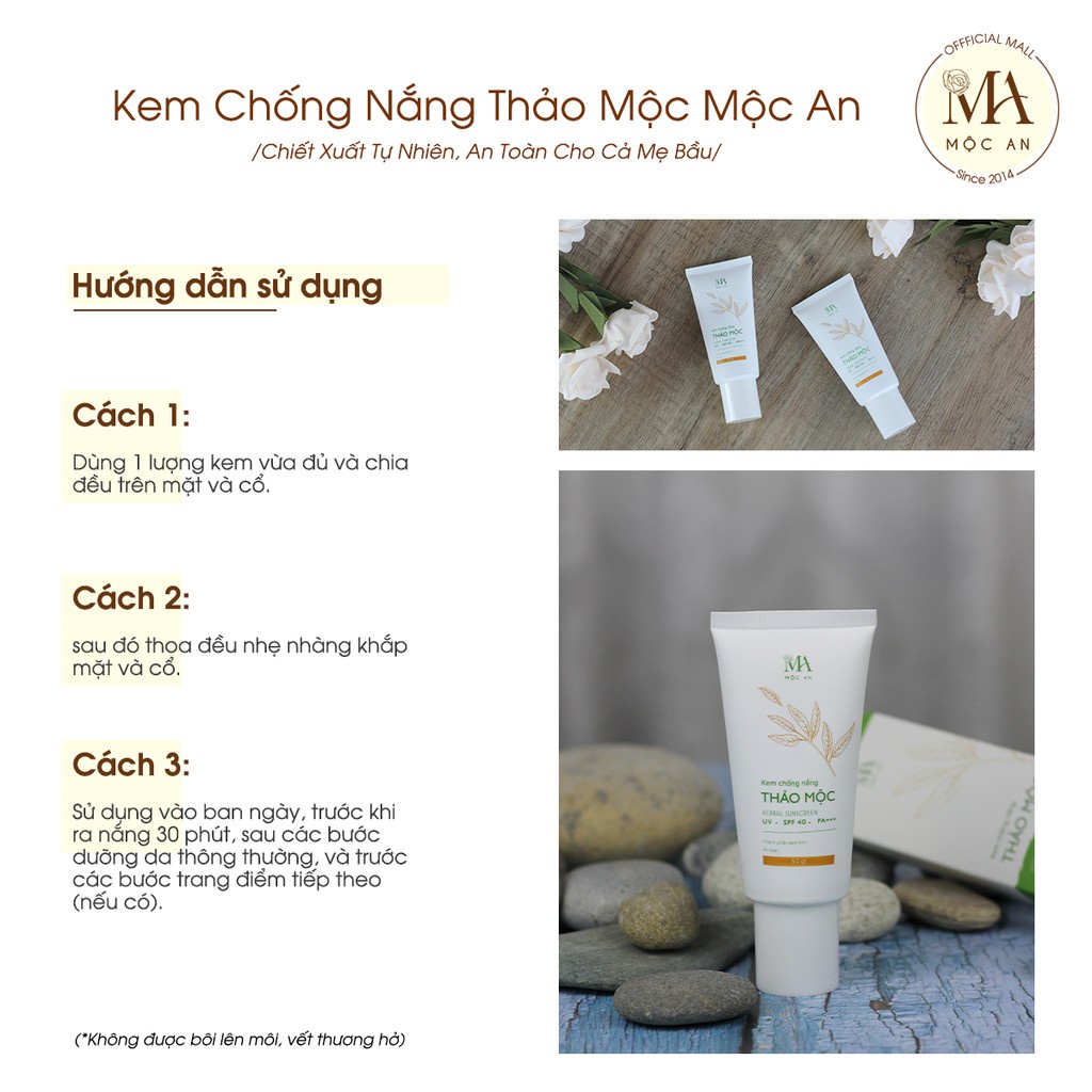 Mô tả Kem Chống Nắng Thảo Mộc Mộc An Chiết Xuất Tự Nhiên, An Toàn Cho Cả Mẹ Bầu 50g - 5