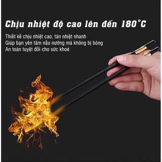 Đũa ăn cơm hợp kim mạ vàng sang trọng chịu nhiệt kháng khuẩn,Đũa ăn cơm chất liệu nhựa