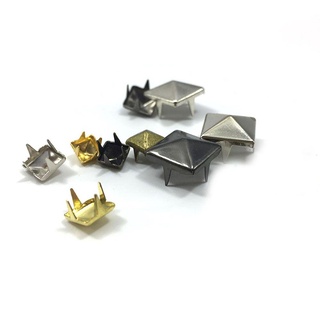 FUJIOU DIY Đinh Cho Mũ, Túi, Quần Áo Chất Lượng Kim Tự Tháp Hình Vàng 6 / 8 / 10 / 12 mm Kim Loại Sáng Tạo May Trang Trí
