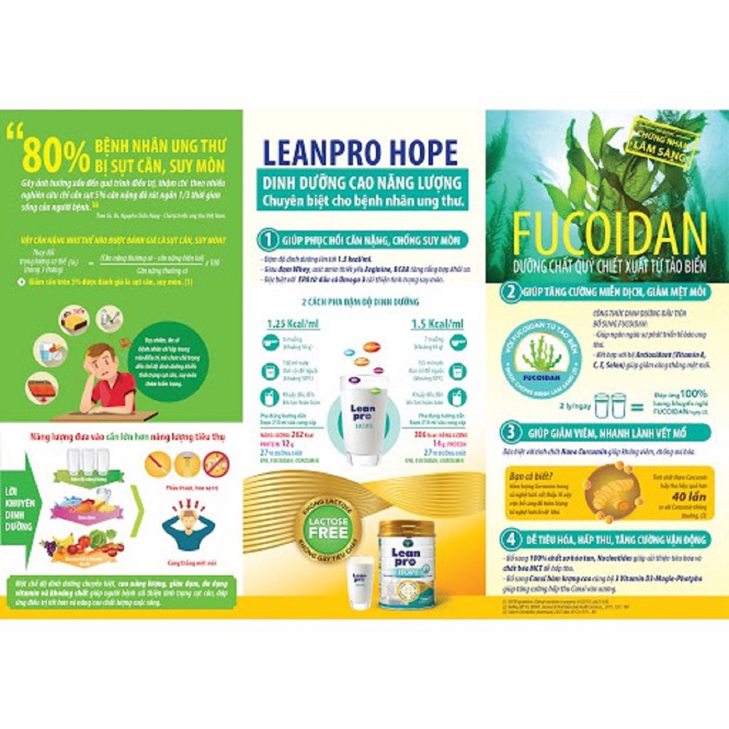 Sữa Leanpro Hope-DINH DƯỠNG Y HỌC CHO BỆNH NHÂN UNG THƯ,SUY MÒN