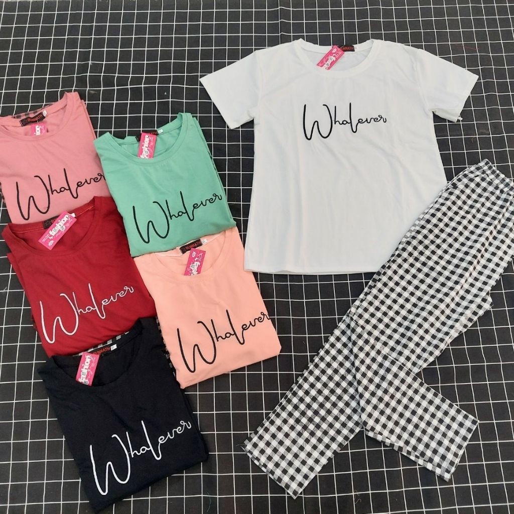 Đồ Bộ Nữ Bigsize ESHOP Đồ Mặc Nhà Thun Cotton Quần Dài Caro Thể Thao Dễ Thương Trung Niên MS901