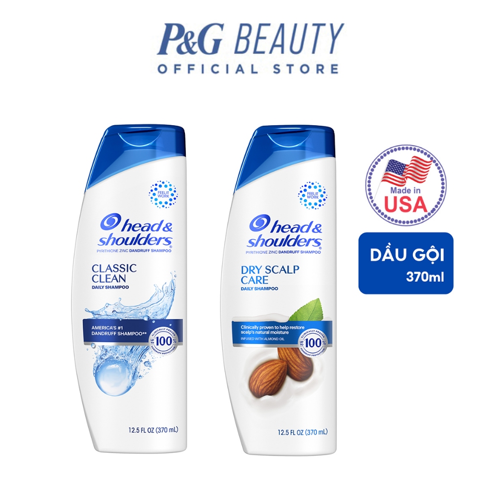 Ảnh Dầu Gội Sạch Gàu HEAD & SHOULDERS Mỹ Sạch Sâu/ Dành Cho Da Đầu Khô - Chai 370ML 2