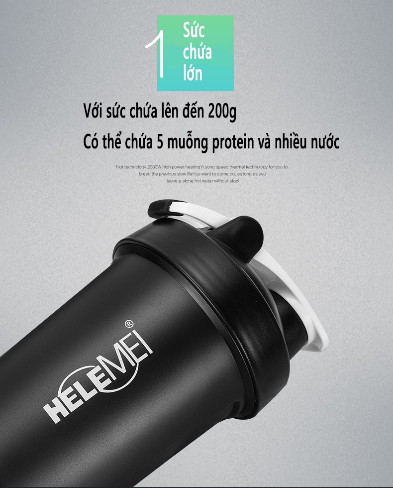 Mô tả Bình Nước Thể Thao Bảo Hành 12 Tháng Chai Nước Tập Gym Thân Tháo Rời Chất Liệu Nhựa An Toàn Cleacco BORO SPORT - 4