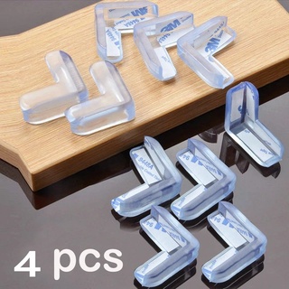 (Bộ 4 Miếng) Bịt Góc Bàn Cạnh Bàn Siêu Dính Chất Lượng Cao Silicon Trong Suốt Không Mùi Nhựa Chống Va Đập An Toàn Cho Bé