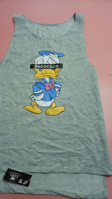 Áo tanktop form dài in hình (sẵn)