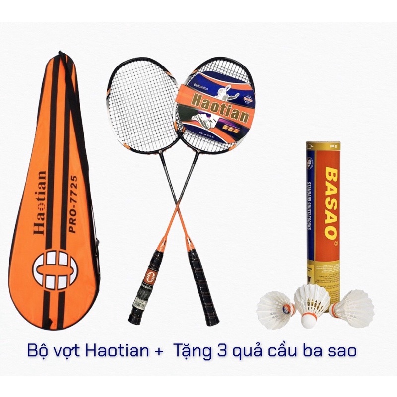 Vợt Cầu Lông HAOTIAN 7725( Tặng kèm 3 quả cầu ba sao ) | Shopee Việt Nam
