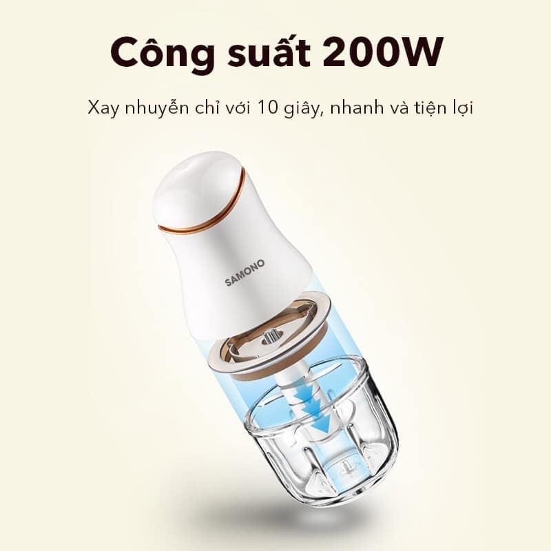 Máy xay ăn dặm cho bé đa năng thủy tinh Samono 0,3L xay hành tỏi tiện lợi - hanzo2009