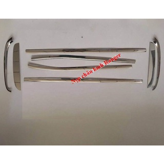 Nẹp viền chân kính và cột C xe Ford Ranger đời 2015-2021, 2022-2025, chất liệu INOX