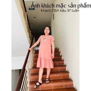 Váy bigsize-Đầm bầu thiết kế chất cát hàn siêu mát Q0002