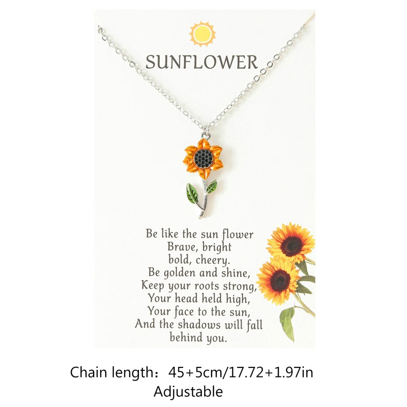 Jenniferab Nữ Mặt Dây Chuyền Hướng Dương Vòng Cổ Xương Đòn Dây Chuyền Áo Len Dễ Thương Vòng Cổ Thả Dầu Hoa Cúc Vòng Cổ Hàng Ngày