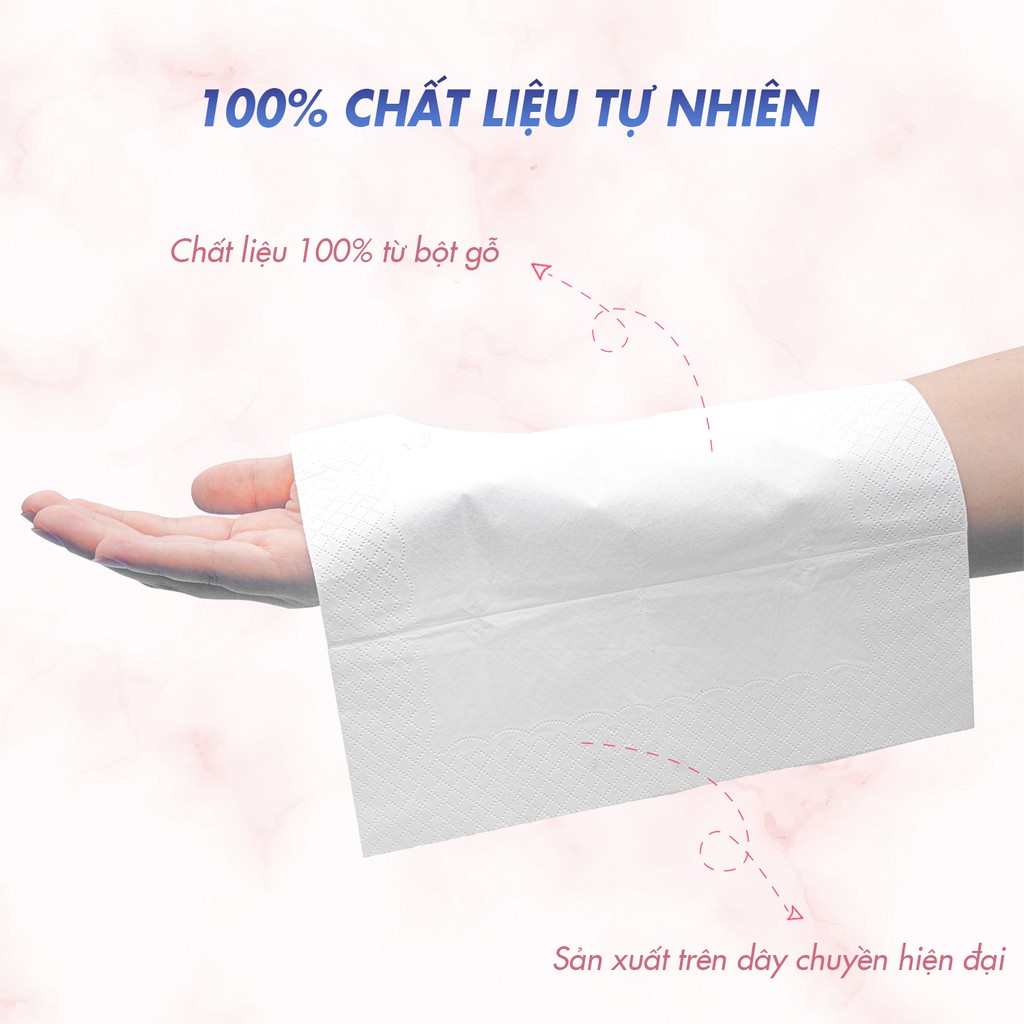 Ảnh Giấy ăn Slisoft Trắng tự nhiên thân thiện môi trường không chất tẩy trắng (5 gói) 3