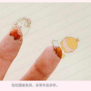 DIY- Set 6 tấm/  Lẻ 1 Tấm hình dán sticker Capybara / Thỏ chuột mập trong suốt