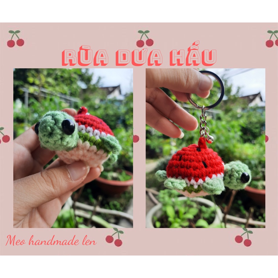 Móc khóa bé rùa - Handmade len - Amigurumi (có chuông)