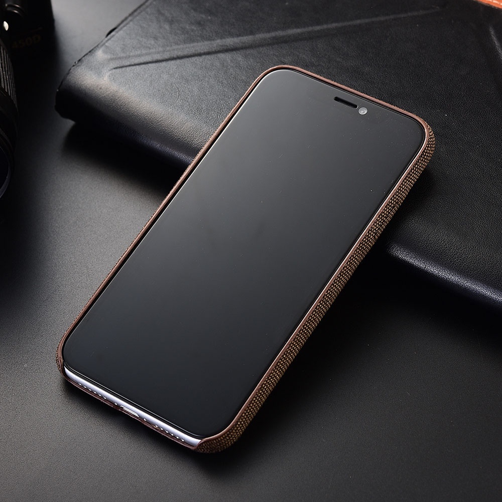 Ốp Điện Thoại Da PU Phối Vải Canvas Mềm Siêu Mỏng Cho iPhone 13 Pro 12 Mini 12 11 Pro Max