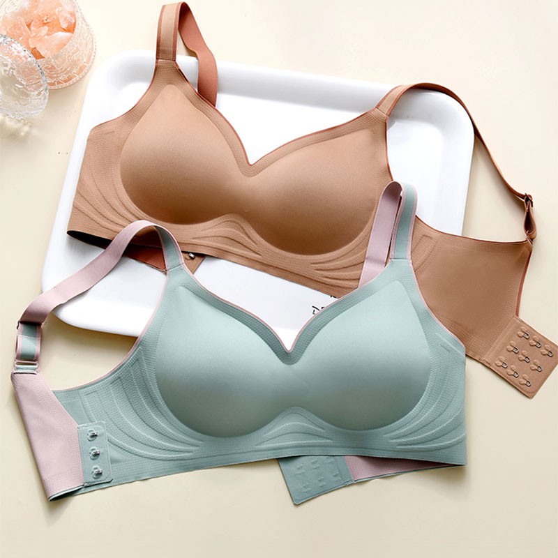 Áo lót nữ màu trơn không đường may kiểu dáng đơn giản size S-XXL