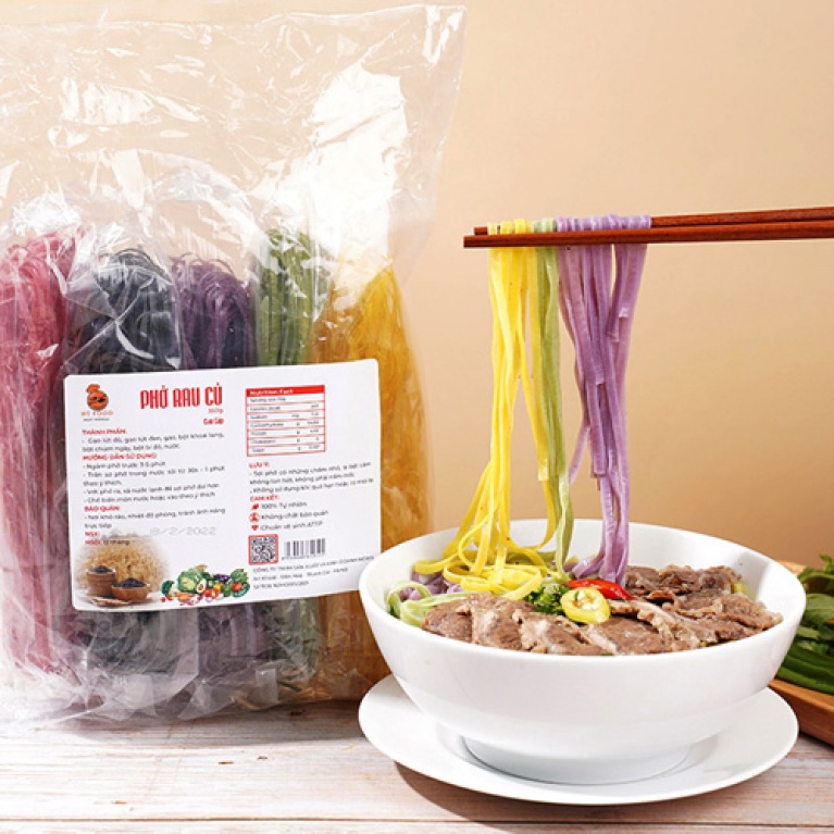 Phở gạo rau củ ăn liền hữu cơ cho bé ăn dặm HT FOODS 350gr