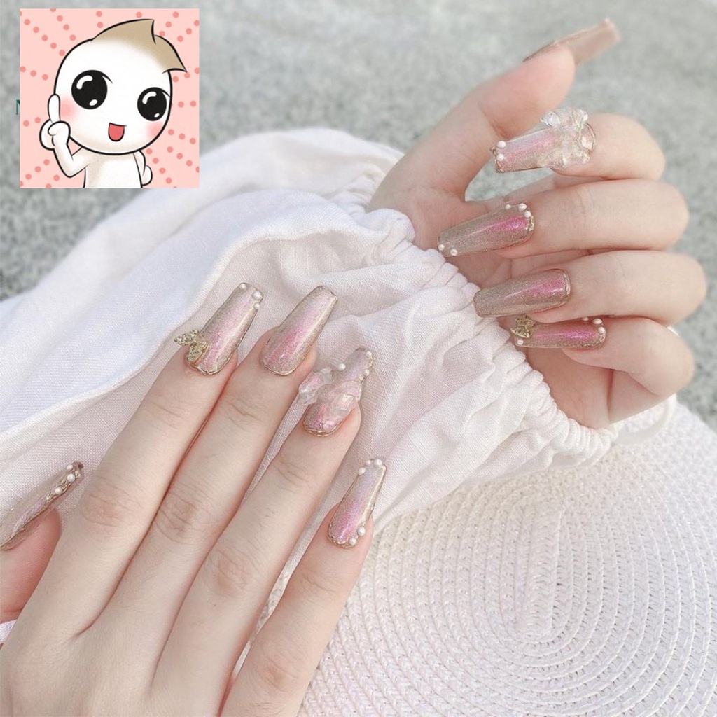 Móng nối tay HSM chính hãng phom vuông - Túi 500 móng nhựa dẻo đủ size
