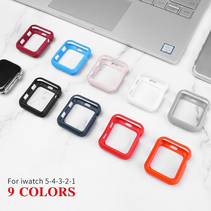 Vỏ bọc đồng hồ thông minh silicone cao su dẻo kích thước 42mm 38mm 40mm 44mm dành cho Apple iWatch 6 5 4 3 2 1