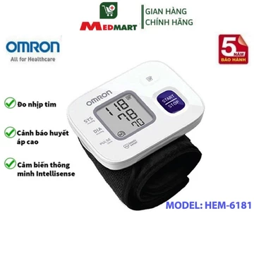 Máy Đo Huyết Áp Cổ Tay OMRON HEM-6181 Nhật Bản Chính Hãng Bảo Hành 5 Năm - MEDMART