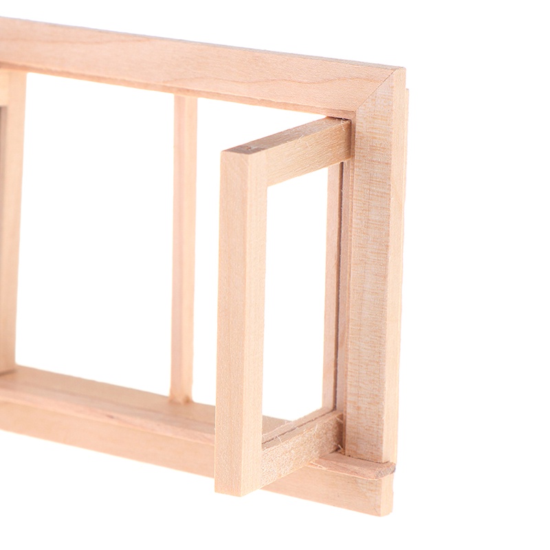 Bộ 2 Khung Cửa Sổ Bằng Gỗ Tỉ Lệ 1 / 12 Trang Trí Nhà Búp Bê
