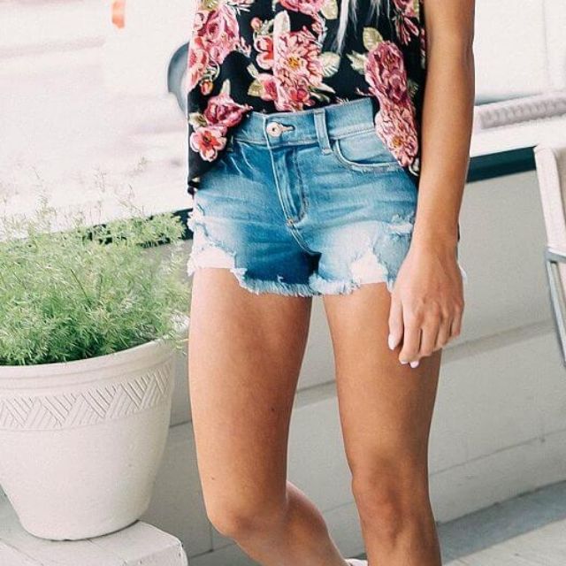 Sneak peek hot sale jean shorts