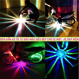 Đèn gầm xe máy ô tô 48 tia 12v-80v cực đẹp lắp các xe mẫu mới tự đảo màu hàng cao câp, đèn trang trí xe máy