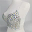 Áo crop top hai dây đính đá AB nhiều màu thời trang nữ