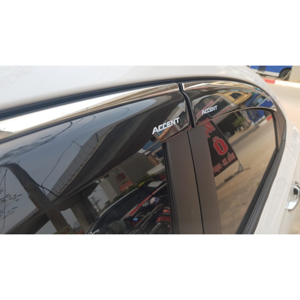 Bộ vè che mưa xe Toyota Vios 2019-2026, Vè mưa chỉ INOX nhựa ABS hàng cao cấp