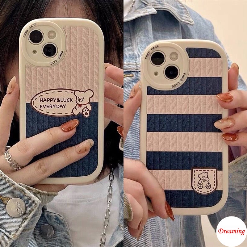 Ốp Lưng Cho Redmi Note 13 12 11S 10S 9S 8 7 A1 A2 12C 11A 10C 10A 9C 9A 9T C55 C50 X5 X3 NFC GT M3 10T 13T Pro 11T Hình Bầu Dục Mắt Lớn Mềm Ốp Lưng Điện Thoại Họa Tiết Happy Sọc Gấu