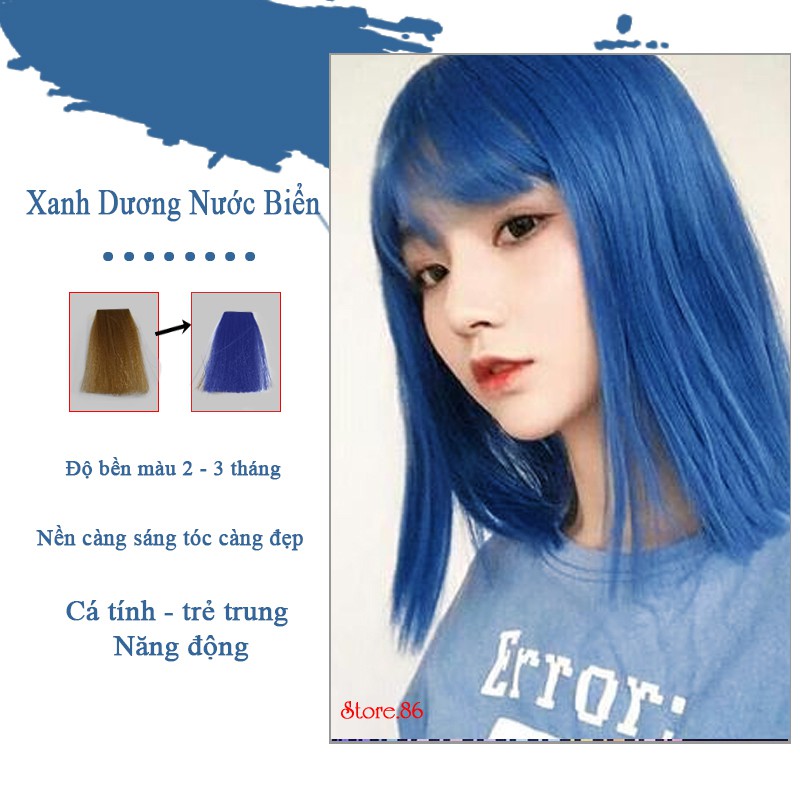 Thuốc nhuộm tóc màu Xanh Dương100ml  màu nhuộm lên chuẩn màu