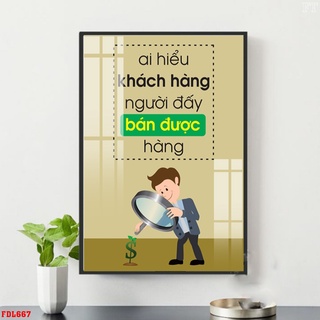 Tranh Slogan Tạo Động Lực - Phòng Chăm Sóc Khách Hàng - Tranh Treo Văn Phòng Laminate Tráng Gương
