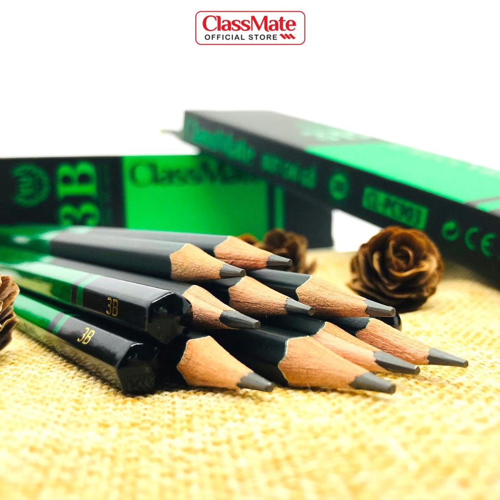 Hộp 12 Bút Chì Gỗ Cao Cấp Fine Art 3B CLASSMATE Nét Bút Mịn, Dùng Làm Họa Cụ Vẽ Tranh Chuyên Nghiệp CL-PC903