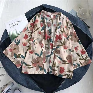 Phong Cách Hàn Quốc Nữ Voan Retro Boho Họa Tiết Hoa Hippie Mùa Hè Cardigan Kimono Hàng Có Sẵn Mới