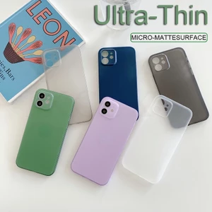Ốp điện thoại siêu mỏng trong suốt mặt nhám bảo vệ ống kính thích hợp cho Iphone X Xr Xs Max 7 8 Plus Se 2020