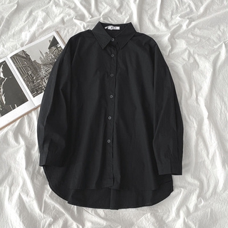 Áo Sơ Mi Nữ Tay Dài Dáng Rộng Phong Cách Hàn Quốc baju baju wanita Lenan panjang kemeja