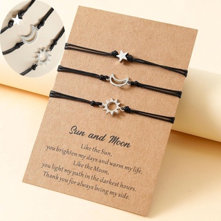 Creative Alloy for Sun Moon and Star Wax Rope Braided Friends Birthday Holid