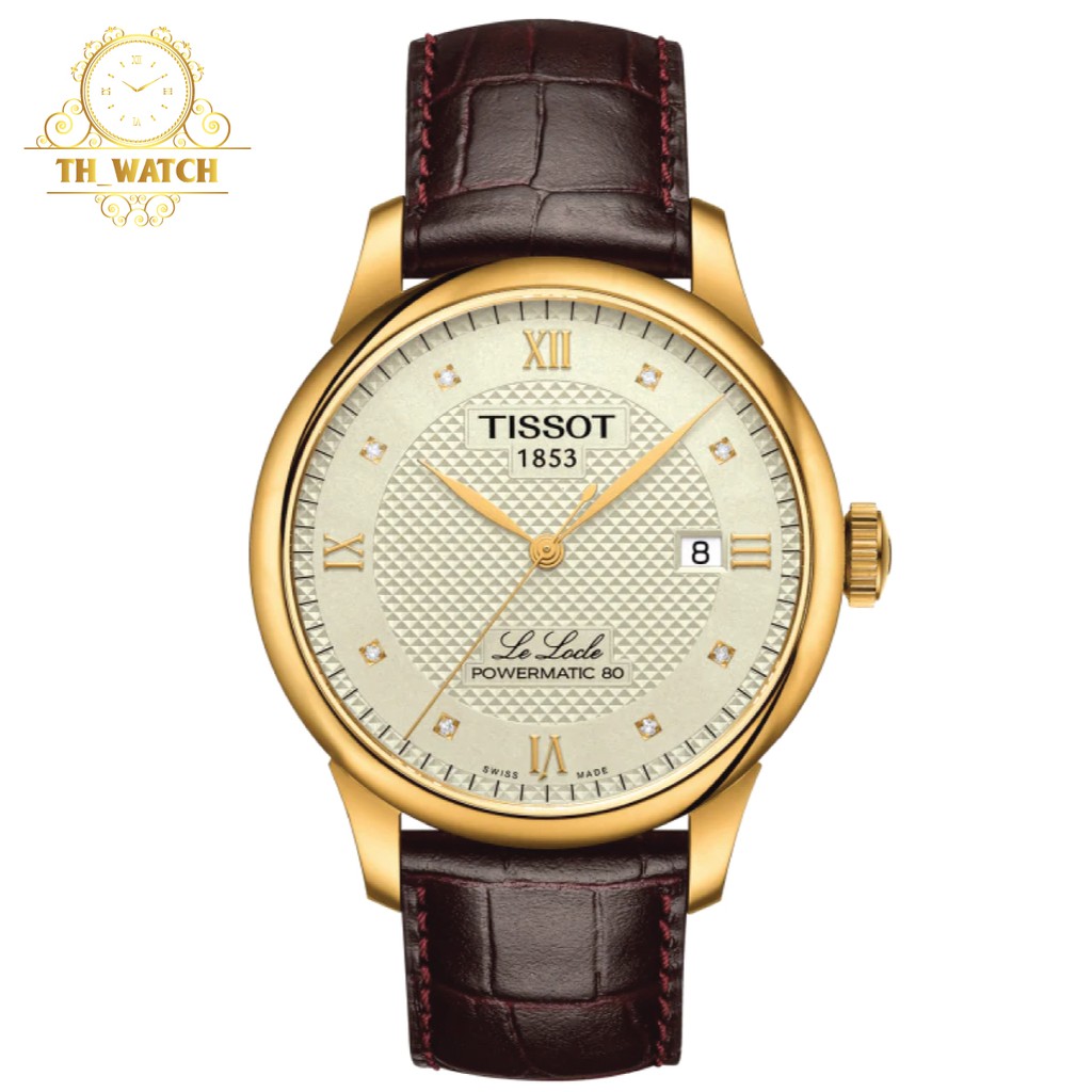 ng h Nam Tissot 1853 Le Locle c t ng d y da k nh shapphire T006.407.36.266.00