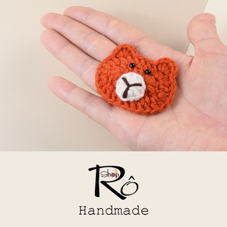 Kẹp tóc gấu hoạt hình dễ thương cho nữ và bé gái 5.5cm |Cặp tóc len đáng yêu |Shop Rô Handmade