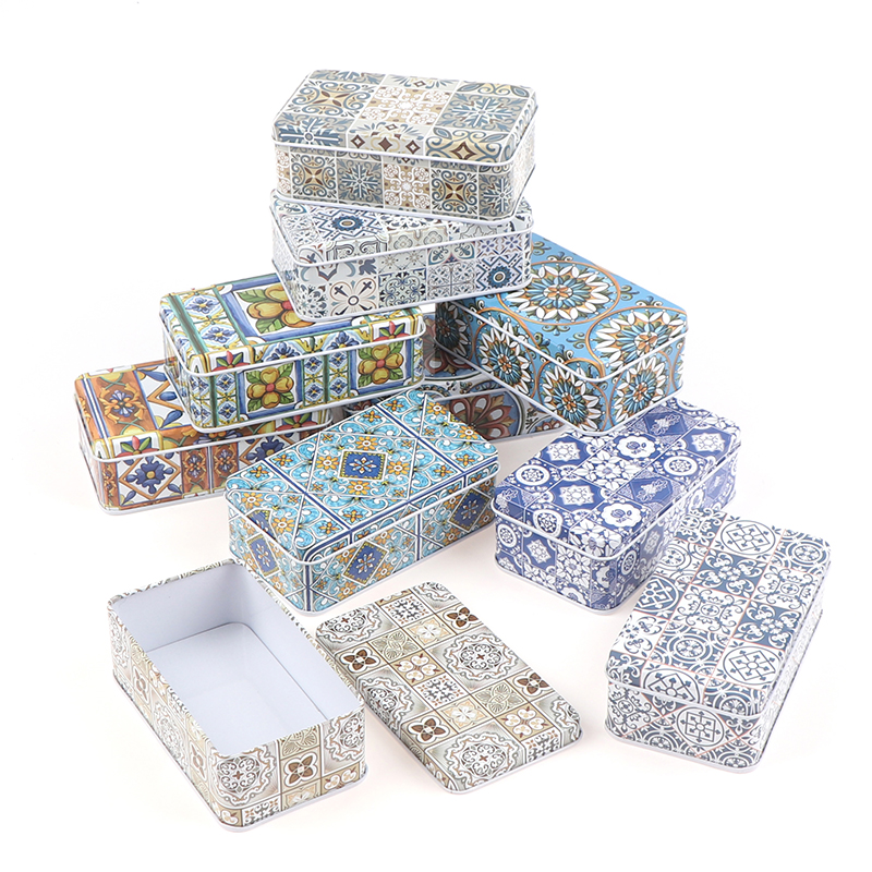 Hộp thiếc đựng đồ hình chữ nhật 11.5x6.5x4cm