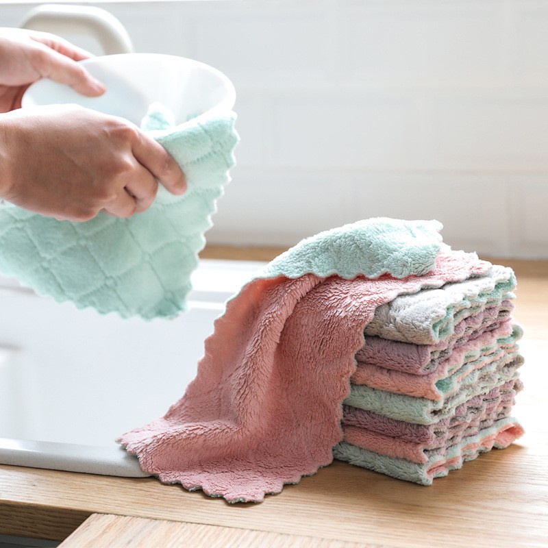 Khăn lau đa năng AMIZIN Khăn lau bếp đa năng cotton siêu thấm Set 10 chiếc