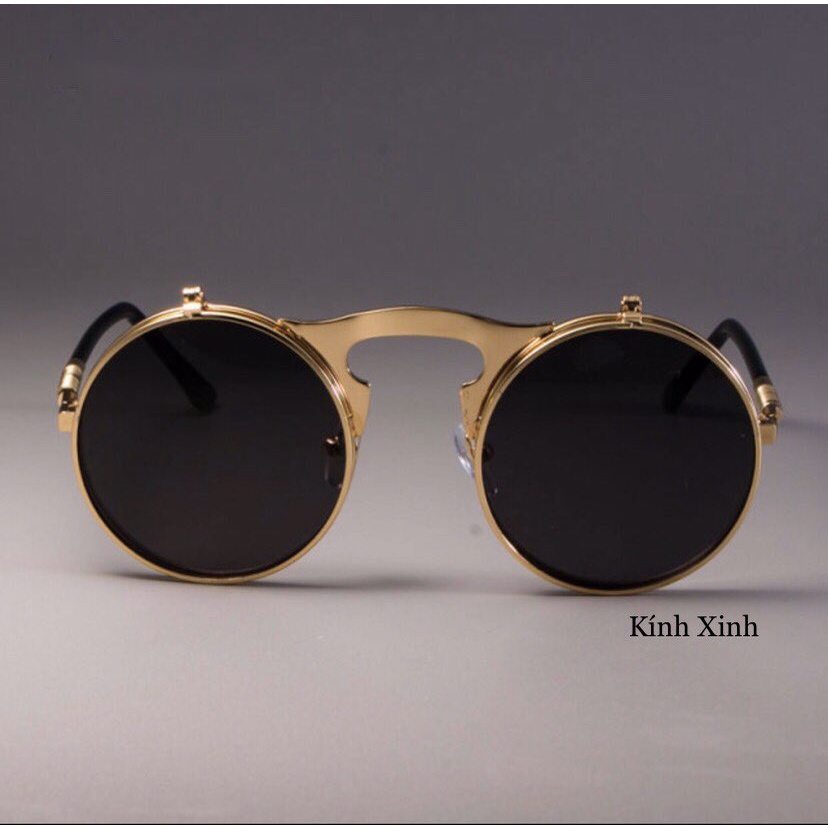Kính râm Mắt tròn Round 2in1 2 Lớp Mở Nắp Đa Năng | Shopee Việt Nam