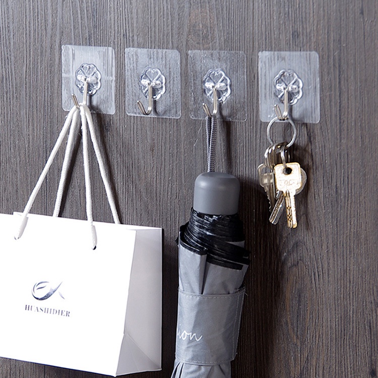 Set 10 móc dán tường trong suốt chịu lực siêu dính treo tường chắc chắn - Kem Shop K153