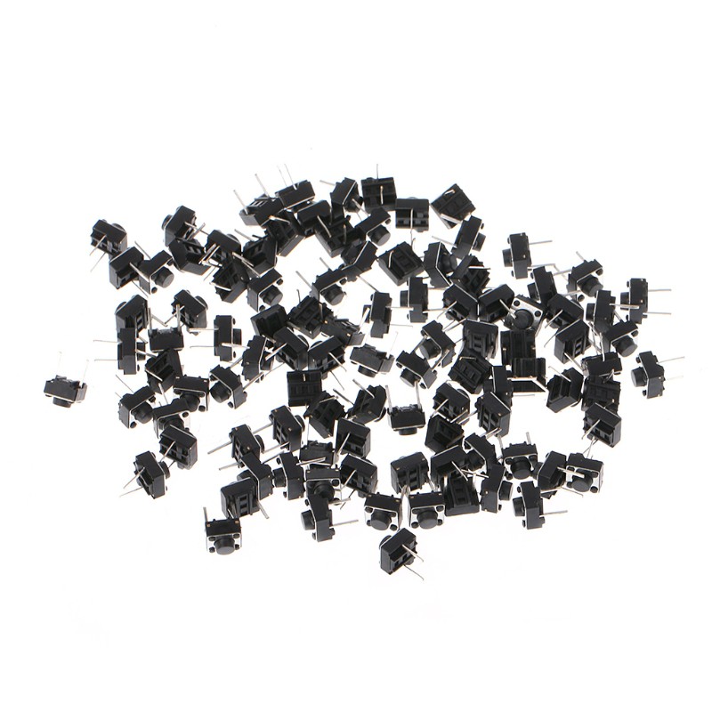 Bộ 100 Công Tắc Nhấn Tạm Thời 6x6x5mm 2 Pin