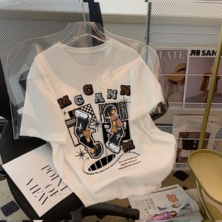 Áo thun HIIXIIVI 100% cotton tay ngắn cổ tròn in hình hoàng hôn thời trang mùa hè phong cách Hàn Quốc 2022 dành cho nữ