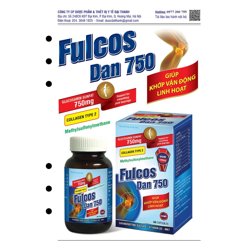 Viên uống FULCOSDAN , viên bổ xương khớp Glucosamin