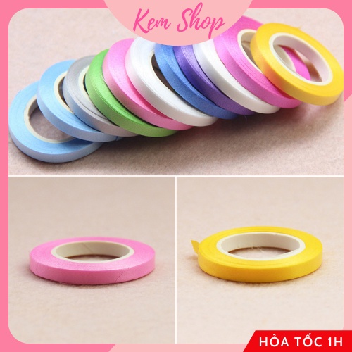 Dây ruy băng 10m size 5mm nhiều màu dùng trang trí gói quà, buộc bóng bay - Kem Shop K307