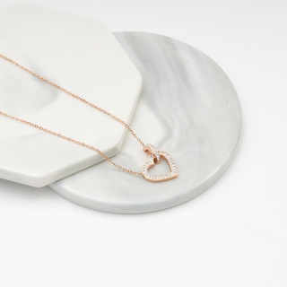Dây chuyền nữ LAMY Heart Lock Stone Rose Gold 6021