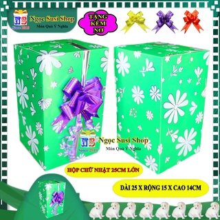 [BAO ĐẸP] HỘP QUÀ KIẾNG CHỮ NHẬT SIZE LỚN 25CM + TẶNG KÈM NƠ 3CM - HỘP GÓI QUÀ GIẤY KIẾNG CAO CẤP